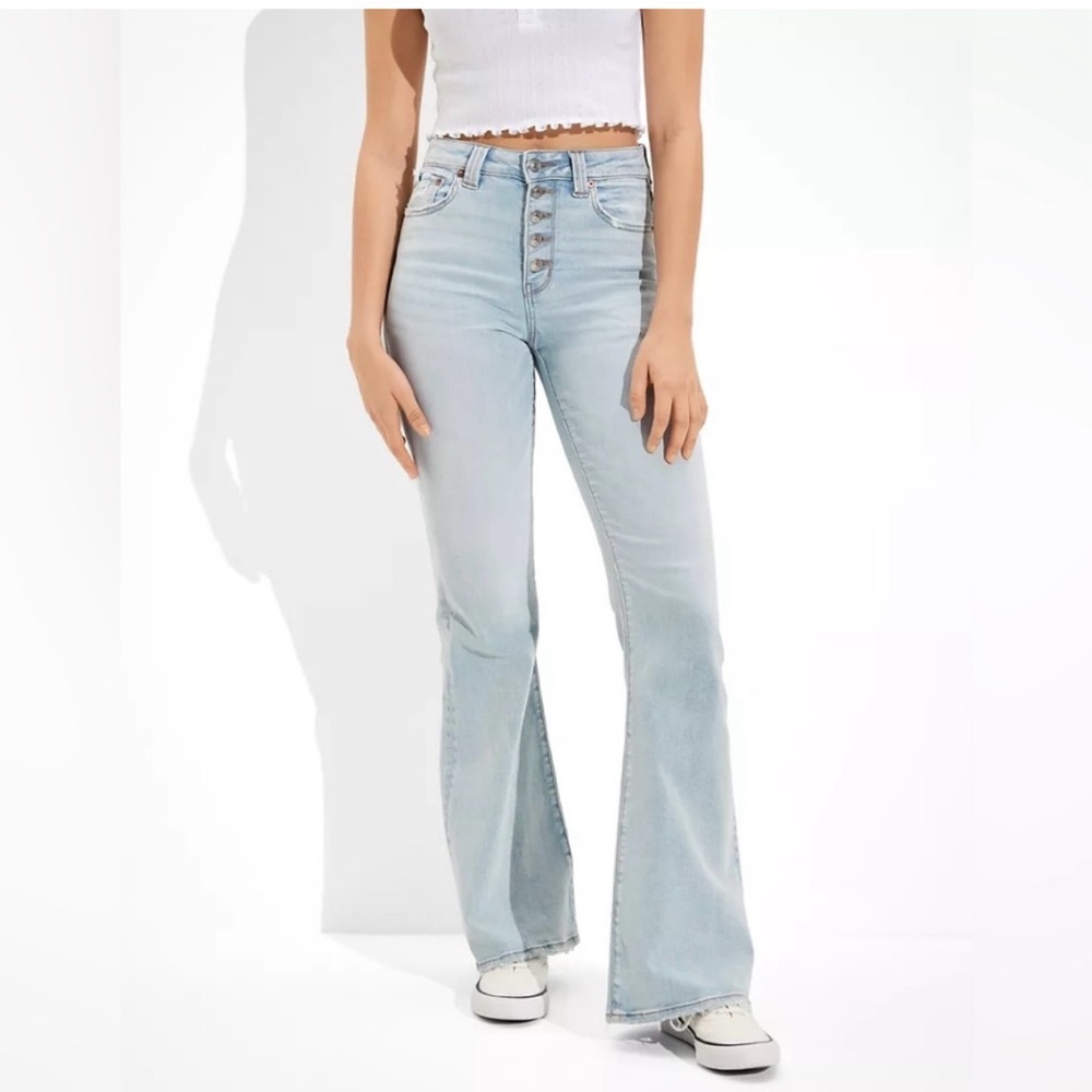American Eagle Super Hi Rise Flare Jean Size 12